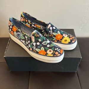 Keds Rifle Paper Co Women's Floral Slip-On Shoes - Marine Size 10